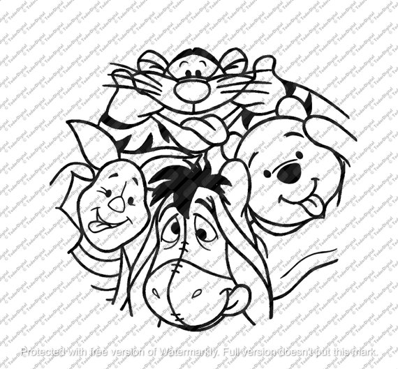 Winnie the Pooh Svg File - Winnie the Pooh Cut File - Cartoon Characters - Cartoon Svg - Svg For Cricut - Svg For Silhouette - DXF - EPS-PNG