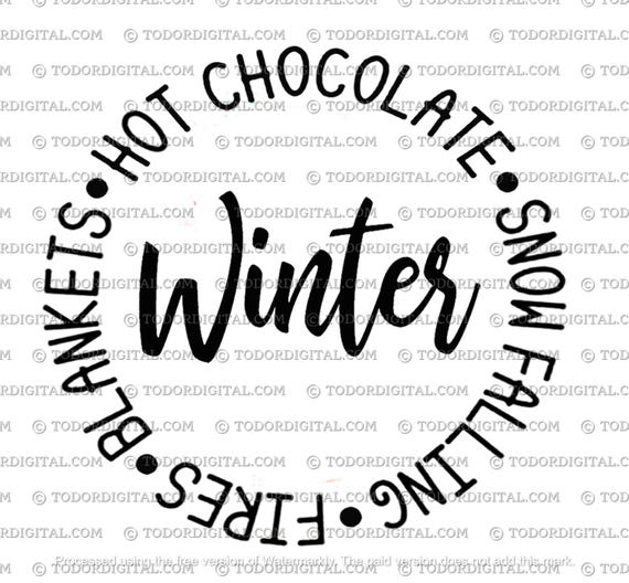 Winter Svg File, Christmas Svg, Hot Chocolate, Snow Falling Svg, Winter Clipart, Christmas Decor Vector Graphics.