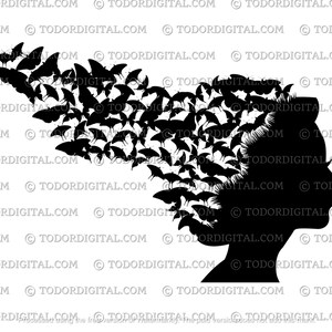 Papillon fichier Svg - clipart papillon - fleur - papillon coupe fichier - Svg pour Cricut - Svg pour Silhouette - DXF - EPS - PNG