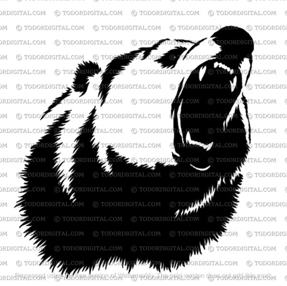 Bear Svg File - Bear Cut File - Bear Head Clipart - Wild Animals - Animals Vector Graphics - Svg For Cricut - Svg For Silhouette - DXF - EPS