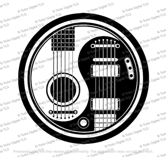 Guitar Svg File - Notes Svg - Music Svg Design - Guitars Cut File - Electric Guitar Vector Graphics - Svg For Cricut - Svg For Silhouette