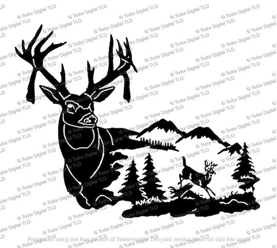 Deer Svg File - Buck Svg - Elk Svg - Animals Clipart - Wild Animals Svg - Hunting Season - Svg For Cricut - Svg For Silhouette  - DXF - EPS