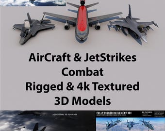 3D Airplane Models Pack: Military & Passenger Aircraft (OBJ, FBX, C4D, MAX)