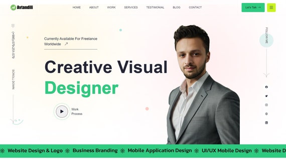 Avtandili - Personal Portfolio HTML Template | Portfolio Website Design | Portfolio Website Template | Premium Html Template | Landing Page