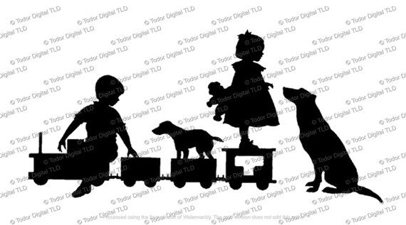 Christmas Decor Svg File - Babys and Dogs Svg Design - Kids Clipart - Dogs Cut File - Svg For Cricut - Svg For Silhouette - DXF - EPS - PNG