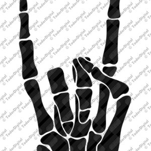 Mano de roca Svg - Roca en cráneo Svg - Esqueleto Svg - Mano de esqueleto - Rock n Roll - Svg para Cricut - Svg para silueta - DXF - EPS - PNG