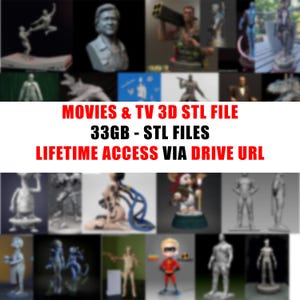 3D 印刷用の映画とテレビの STL ファイル - 映画 STL モデル - テレビ STL バンドル - 即時ダウンロード | stl パック | STL バンドル、3D 印刷、3D 印刷