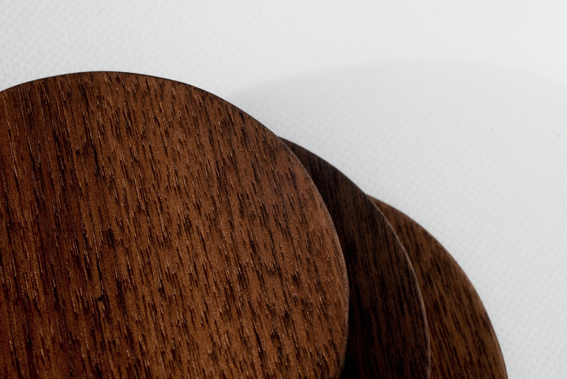 Posavasos de nogal negro / Circular / Madera / posavasos de | Etsy