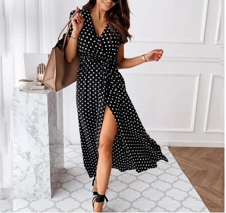 Polka Dot Wrap Dress - Etsy
