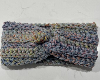 Handmade Crochet Wool Headband, Fleece-Lined Winter Headwear