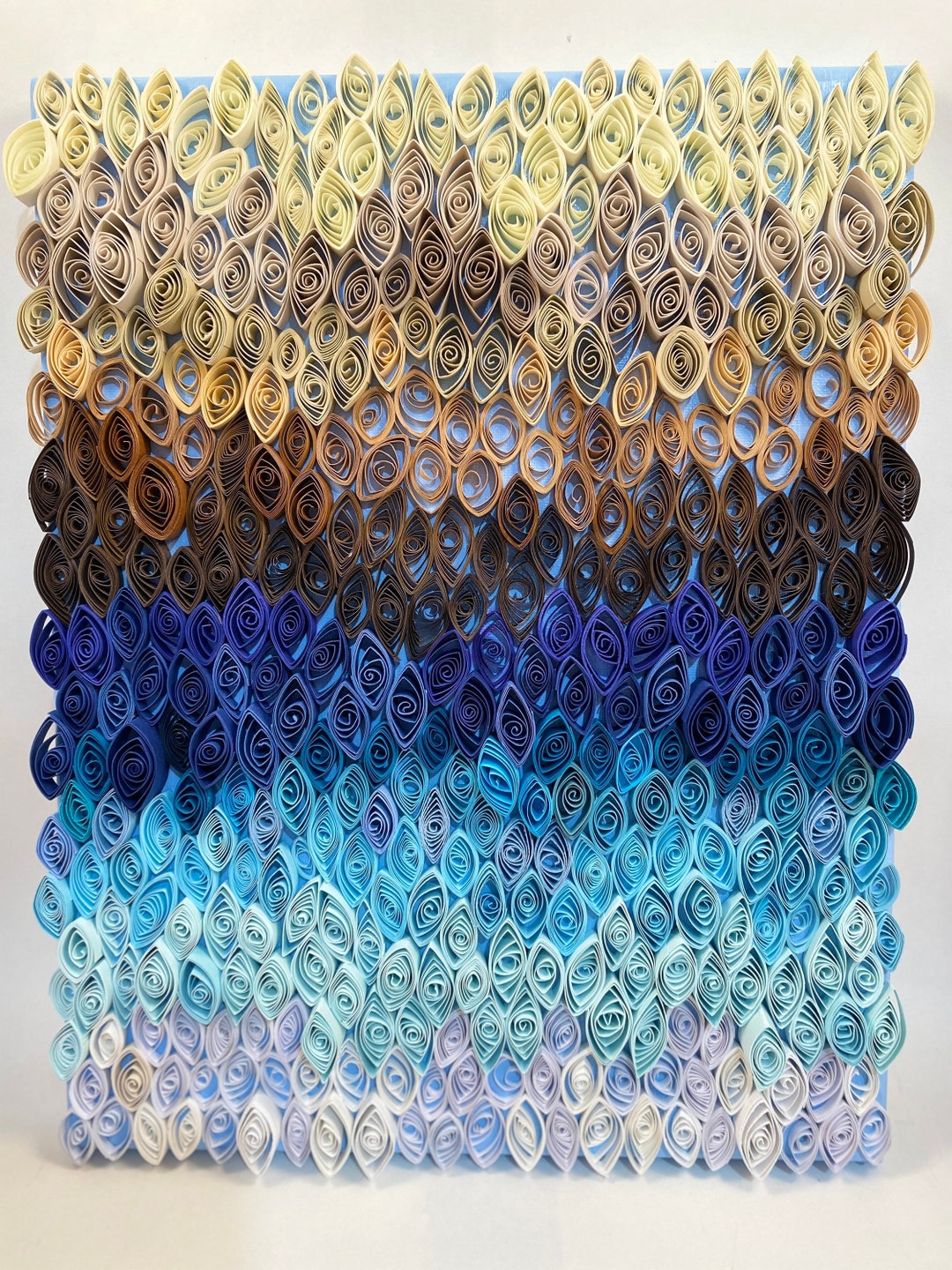 Abstract Quill - Blues and Browns - Etsy