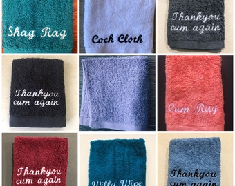 Lustiges Badhandtuch 'Thank You Cum Again' – 100% Baumwolle, Stickerei, Gag-Geschenk