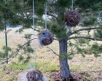 Mohair bird nesting balls