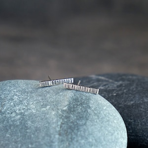 Boucles d’oreilles Bar Stud, Studs Sterling Silver Bar, Boucles d’oreilles Bar Argent, Boucles d’oreilles Texturées Silver Stud, Boucles d’oreilles Bar Post