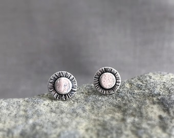 sterling silver round stud earrings