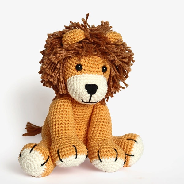 Leone MODELLO ALL'UNCINETTO, Modello Leone Amigurumi, Modello animale farcito facile, Regalo per bambini Leone all'uncinetto, Modello peluche