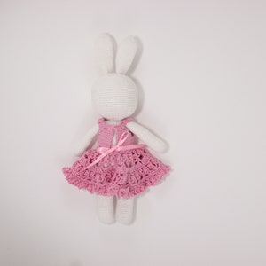 Crochet Pattern for Amigurumi Bunny, Crochet Bunny Rabbit with dress image 7