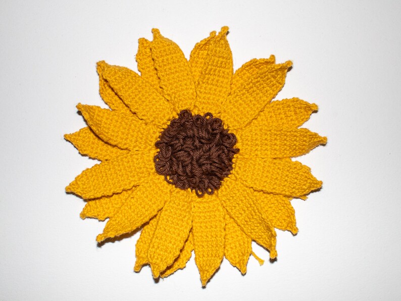 Crochet Sunflower PATTERN, Amigurumi Flower Tutorial PDF image 2