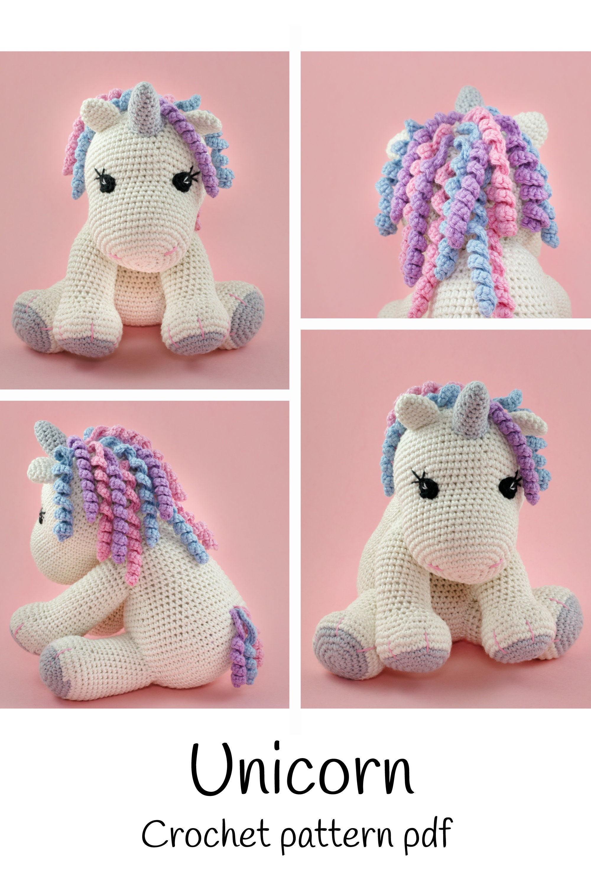 Unicorno All'Uncinetto Portafortuna 13 Cm Con Biglietto Motivazionale | TOYMIS | Bambola Positiva Fatta A Mano