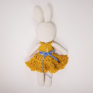 Crochet Pattern for Amigurumi Bunny, Crochet Bunny Rabbit with dress image 8