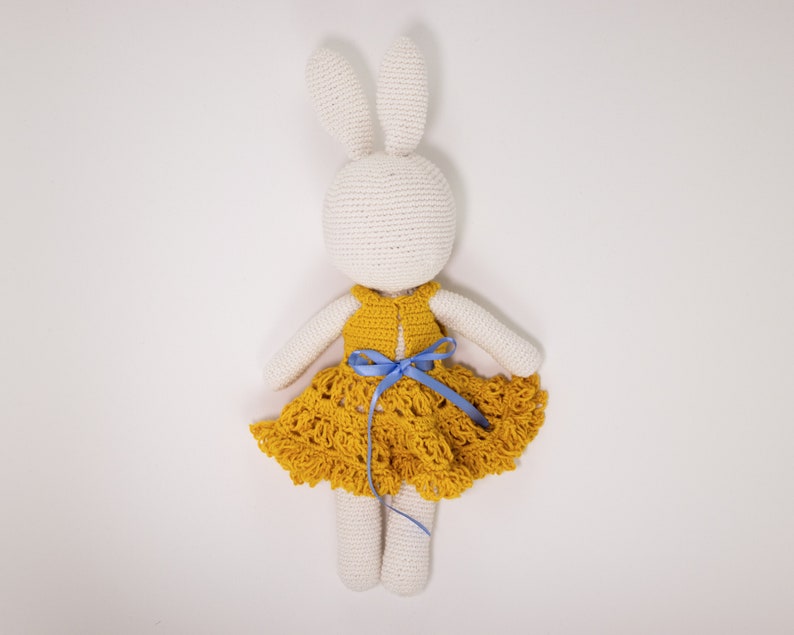 Crochet Pattern for Amigurumi Bunny, Crochet Bunny Rabbit with dress image 8