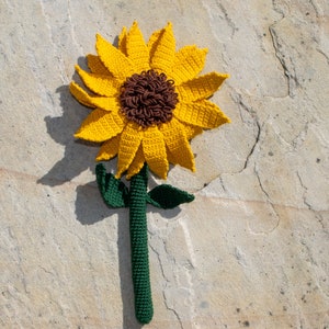 Crochet Sunflower PATTERN, Amigurumi Flower Tutorial PDF image 5