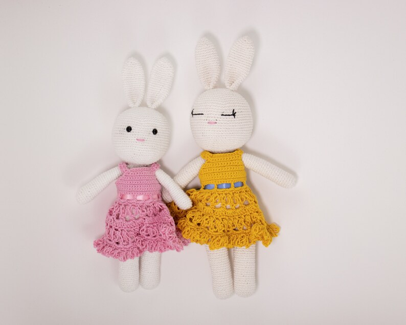 Crochet Pattern for Amigurumi Bunny, Crochet Bunny Rabbit with dress image 1
