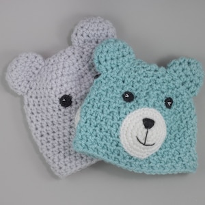 Easy CROCHET Hat PATTERN, Teddy Bear Hat, Crochet Animal Hat Pattern | crochet pattern, newborn to adult sizes.