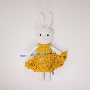 Crochet Pattern for Amigurumi Bunny, Crochet Bunny Rabbit with dress image 2