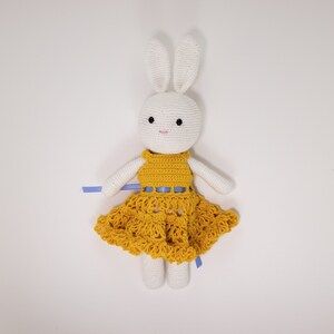 Crochet Pattern for Amigurumi Bunny, Crochet Bunny Rabbit with dress image 9