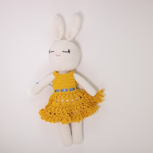 Crochet Pattern for Amigurumi Bunny, Crochet Bunny Rabbit with dress image 5