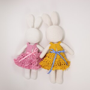Crochet Pattern for Amigurumi Bunny, Crochet Bunny Rabbit with dress image 3