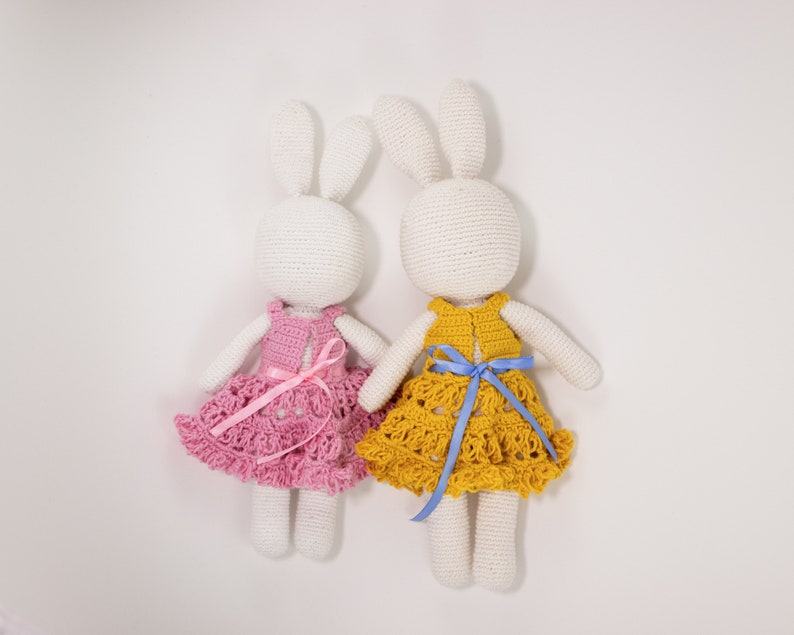 Crochet Pattern for Amigurumi Bunny, Crochet Bunny Rabbit with dress image 3