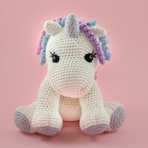 Unicorn Amigurumi PATTERN, Crochet Unicorn Pattern, English PDF, Unicorn Plush Toy image 1