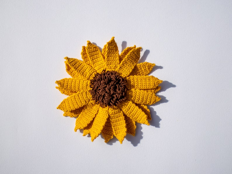 Crochet Sunflower PATTERN, Amigurumi Flower Tutorial PDF image 9