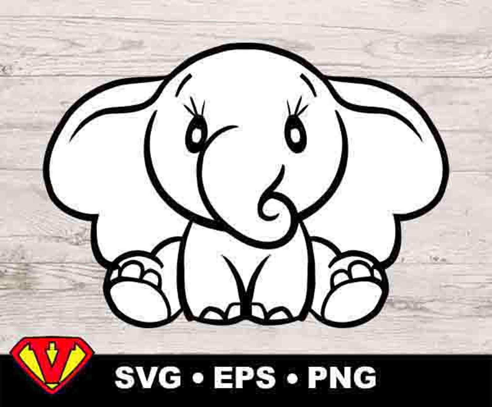 Baby Elephant svg Cute Elephant svg Elephant svg Kawaii | Etsy