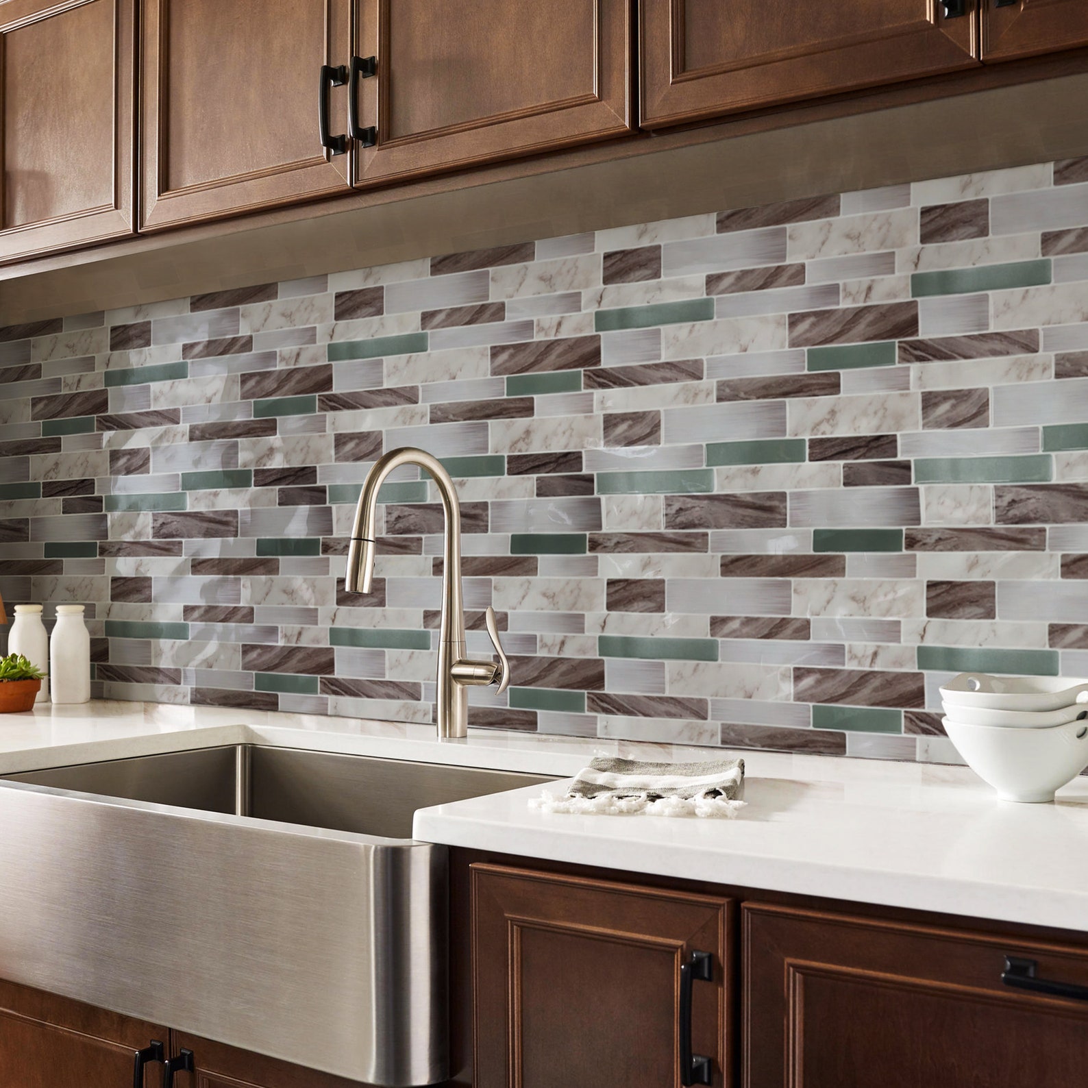 stick and peel back splash