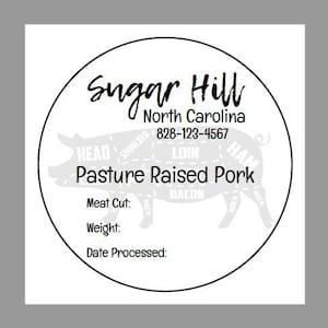 Meat Labels - Meat Processing - Fresh Meat Labels - Pork label - Custom meat labels - Meat packaging label