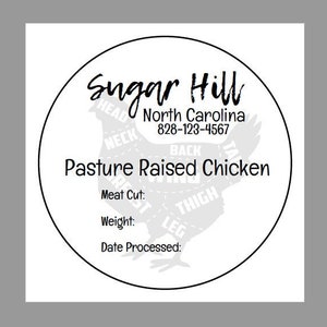 Meat Labels - Meat Processing - Fresh Meat Labels - chicken label - Custom meat labels - Meat packaging label - Pasture Raised Chicken Meat