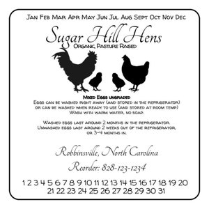 Chicken Date Stickers - Fresh Egg Stickers - Farm Fresh Stickers - Egg Carton Sticker  - Chickens - Chicken sticker template