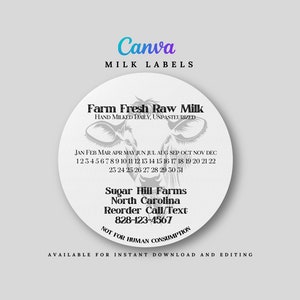 Fresh Milk Stickers - Milk Stickers - Farm Fresh Stickers -Milk Carton Sticker  - Farm Sticker - Farm Product Label - Dairy Stickers - Cow -