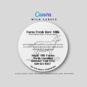 Adesivos de leite de cabra fresco - Adesivos de leite de cabra - Adesivos frescos da fazenda - Adesivo de caixa de leite - Adesivos da fazenda - Rótulo de produto da fazenda - Leite de cabra -