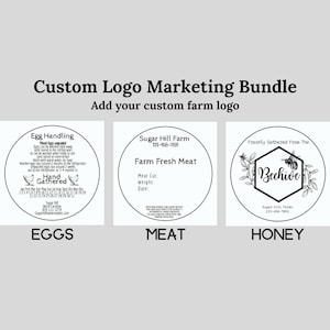 Farm Marketing Bundle - Custom Logo - Egg Labels - Honey Labels - Meat Labels - Farm Fresh Labels - Farm Labels - Custom Logo Labels - Farm