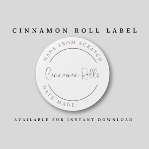 Etiquetas caseras de rollo de canela - Rollos de canela - Rollo de canela - Rollos de canela caseros - Canela - Rollos - Digital - Imprimir en casa etiqueta-