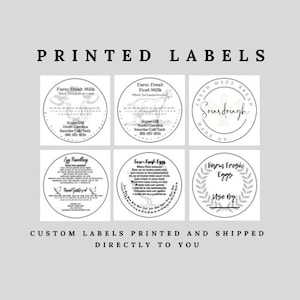 Printed Farm Labels - Egg Labels - Farm Labels - Milk Labels - Round Farm Label - Farm product label - Farm Marketing - Sourdough Labels -