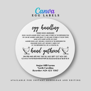 Chicken Date Stickers - Fresh Egg Stickers - Farm Fresh Stickers - Egg Carton Sticker  - Chickens - Chicken sticker template