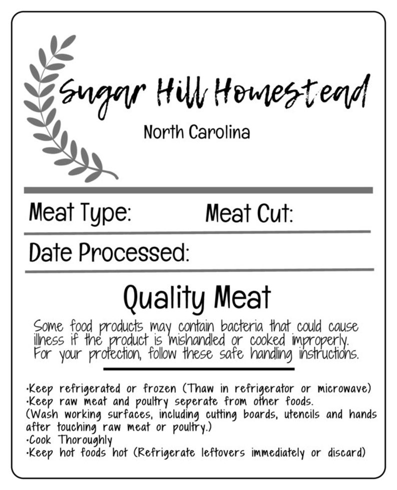 Printed Meat Labels Venison Labels Farm Labels Printed Etsy