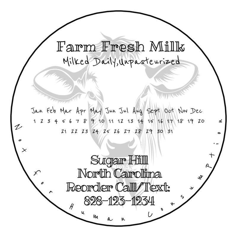 Farm Row Labels Printed Farm Labels - Egg Labels - Farm Labels - Milk Labels - Round ...