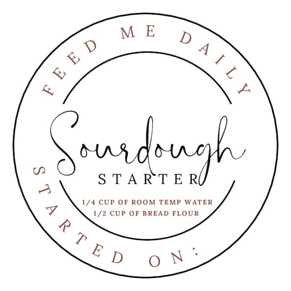 Sourdough Starter Tag Instructions Etsy