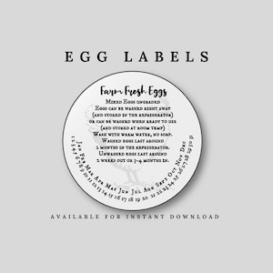 Chicken Date Stickers - Fresh Egg Stickers - Farm Fresh Stickers - Egg Carton Sticker  - Chickens - Egg Labels - Farm Fresh Egg Labels -